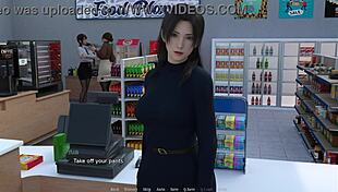 working behind the counter in this anime scene