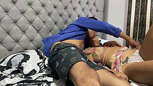 Stepmother surprises with stepfather's huge cock in mouth