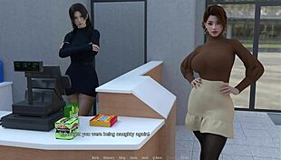 working behind the counter in this anime scene