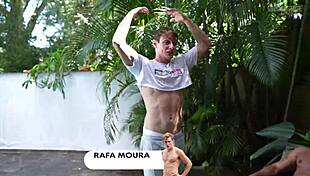 Gay porn backstage action with Samuel Decker and group gay masturbation