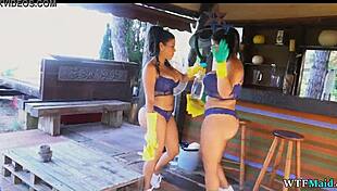Hired two new Spanish maids in lingerie!