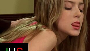 Wonderful BLONDE GIRL WITH LIGHT EYES FUCKS AND TAKES CUMSHOT ON HER ASS