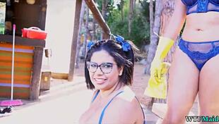 Hired two new Spanish maids in lingerie!