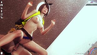 Anime couple fucks from behind in 3d.