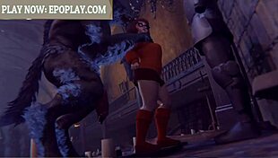 Werewolf fucks perfect pussy in hentai anime