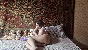 Girl In Nylon Pantyhose Seduces On Camera Then Fucks Hairy Pussy With Huge Dildo And Cumming With Vibrator