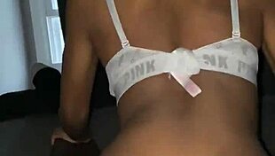 redhead ebony babe with wet pussy takes big monster cock.