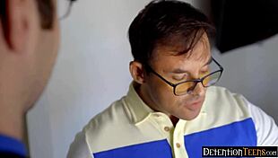 Tiny Teen Kiara Cole Blows Lawyer's Cock