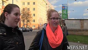 beauties sucking cock sloppy in pov while smiling