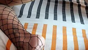 Foot Fetish Couple In Socks And Fishnets