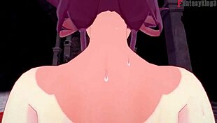 Kafka engages in intense hardcore fucking with ahegao expression in Honkai Star Rail POV scene