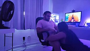 caught him watching porn and did this deepthroat cosplay