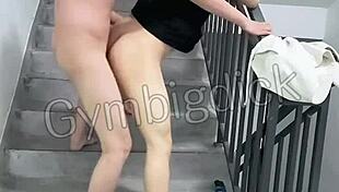 Gymbigdick fucks gay femboy boyfriend bareback outdoors in lingerie