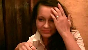 brunette sucking black cock for money