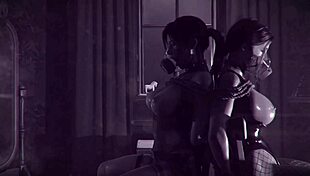 wildeer studio - lara croft halloween 2022 no music - hentai cartoon blowjob futanari anime