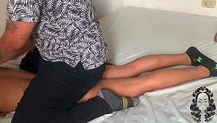 He dominated my stepsister with erotic massage