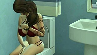 Stepmother Faces Unexpected Release on Her Face in 3D Cartoon Animation