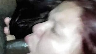 Fat Latina BBW deep throats big wet black cock intensely