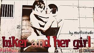 Futa Biker Babe Shoves Her Monster Cock Into Gf's Juicy Pussy