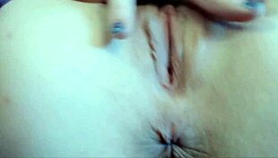 chipped fingernail polish closeups and glass dildo orgasm with vibrator