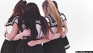 Teens brutally fucked in virtual orgy!