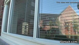 Unfaithful British milf Sonia flaunts huge wet breasts