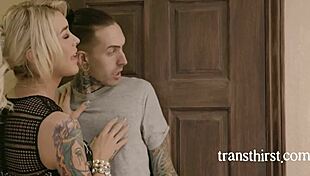 boss's tranny wife delivers amazing fuck in doggystyle