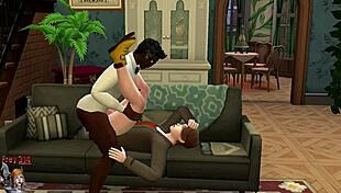 Gay threesome with anal sex and big black cocks