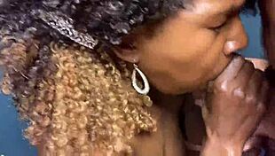 Hot black wife goes to the cinema and gets some action