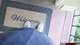 Cougar milf stepmom teases virgin cock with sucking and fucking.