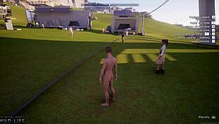 I lick and kiss horny hentai tits with big cock cum