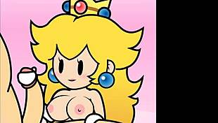 paper peach gets handjob in this fun animation by peachypop34