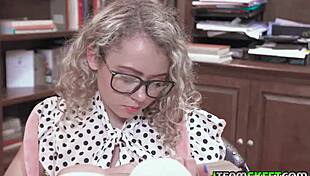 allies stepdad slides his long thick dick in and out of her cunt.