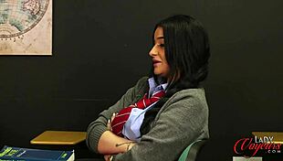 Student begs teacher to flash his cock in voyeur scene.