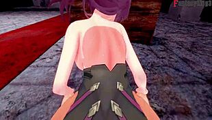 Kafka engages in intense hardcore fucking with ahegao expression in Honkai Star Rail POV scene