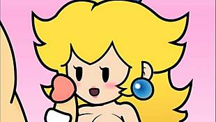paper peach gets handjob in this fun animation by peachypop34