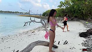 Katty Receives Golden Shower On Public Beach With Sucking And Squirting