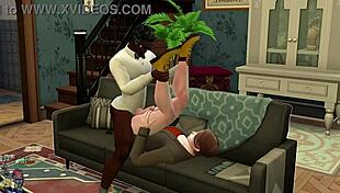 Gay threesome with anal sex and big black cocks