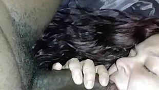 Fat Latina BBW deep throats big wet black cock intensely