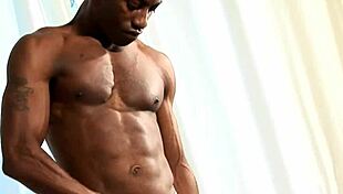 Ripped British stud intensely wanks off solo in ripped clothes