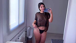 Trying on see-through tops in spanish fashion haul