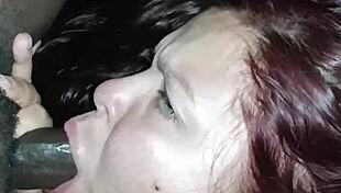 Fat Latina BBW deep throats big wet black cock intensely