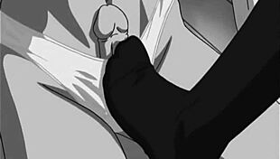 Watch this anime footjob scene unfold
