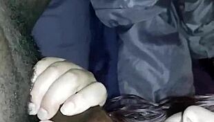 Fat Latina BBW deep throats big wet black cock intensely