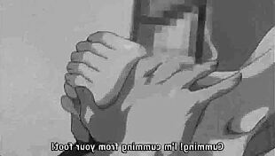 Watch this anime footjob scene unfold