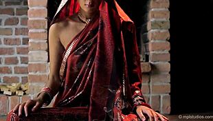 A gorgeous skinny indian teen performs an erotic dance before finger-fucking.