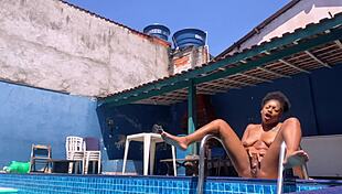 dancing funk naked in the backyard with a stunning ebony beauty