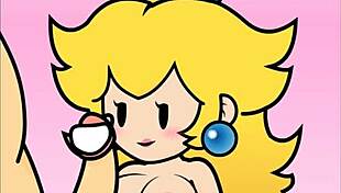 paper peach gets handjob in this fun animation by peachypop34