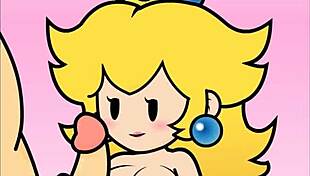 paper peach gets handjob in this fun animation by peachypop34