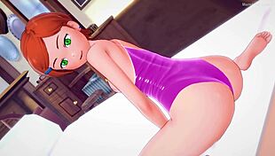 Gwen Ben10 Wears Bikini On Bed Learning New Adult Parody Lessons